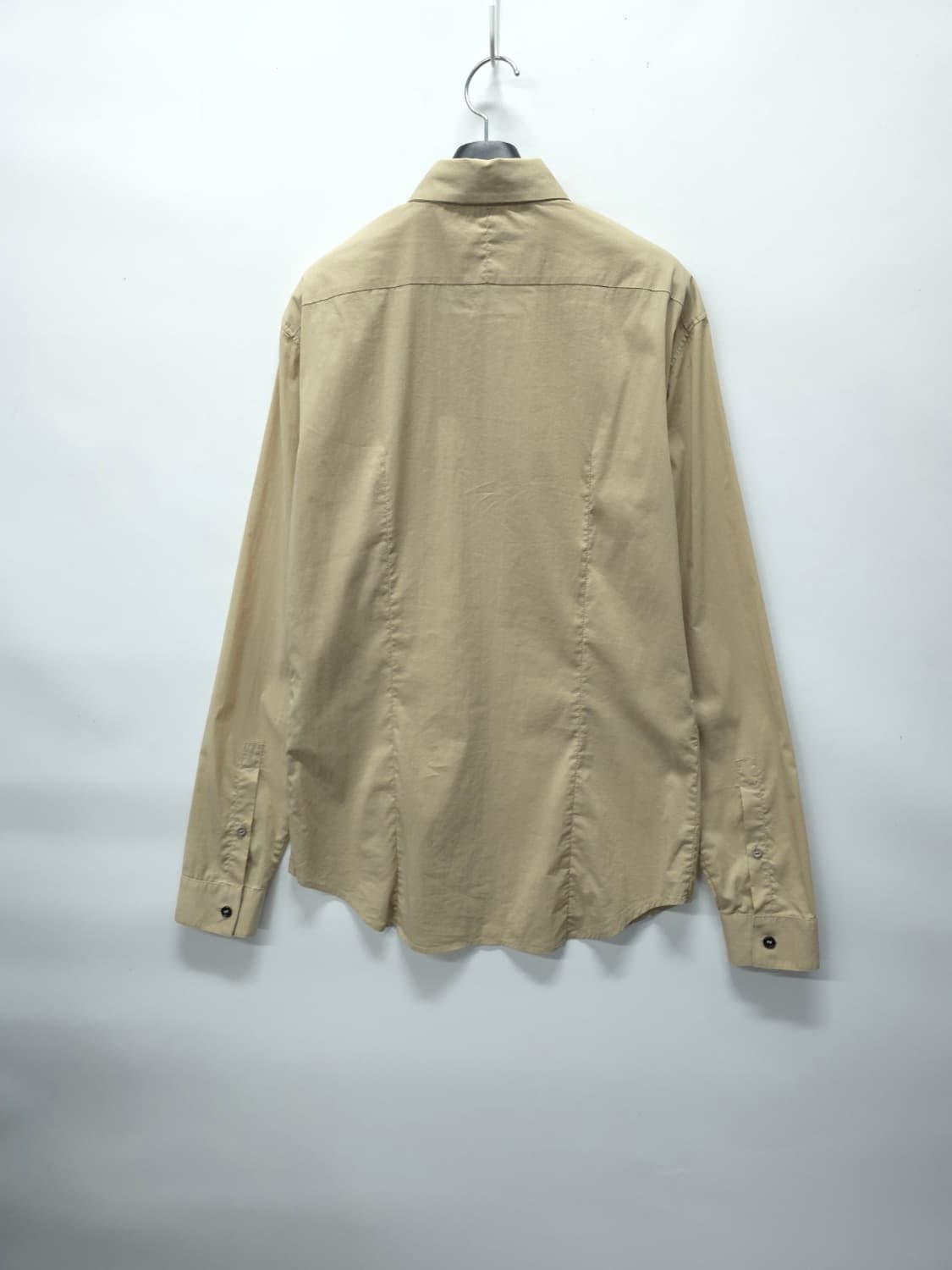 ​시스템 여성 베이지 히든 버튼 아주얇은 코튼 셔츠(66~66반) 상품이미지6