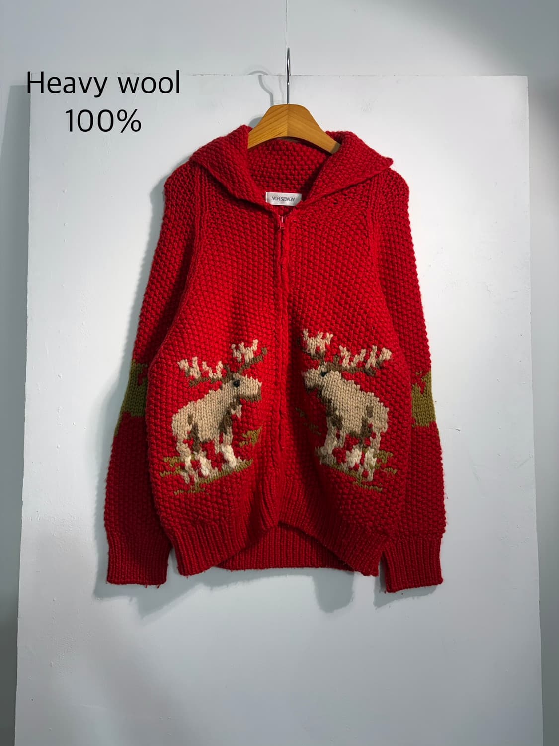 Heavy wool 100% 루돌프 니트집업 코위찬 상품이미지1