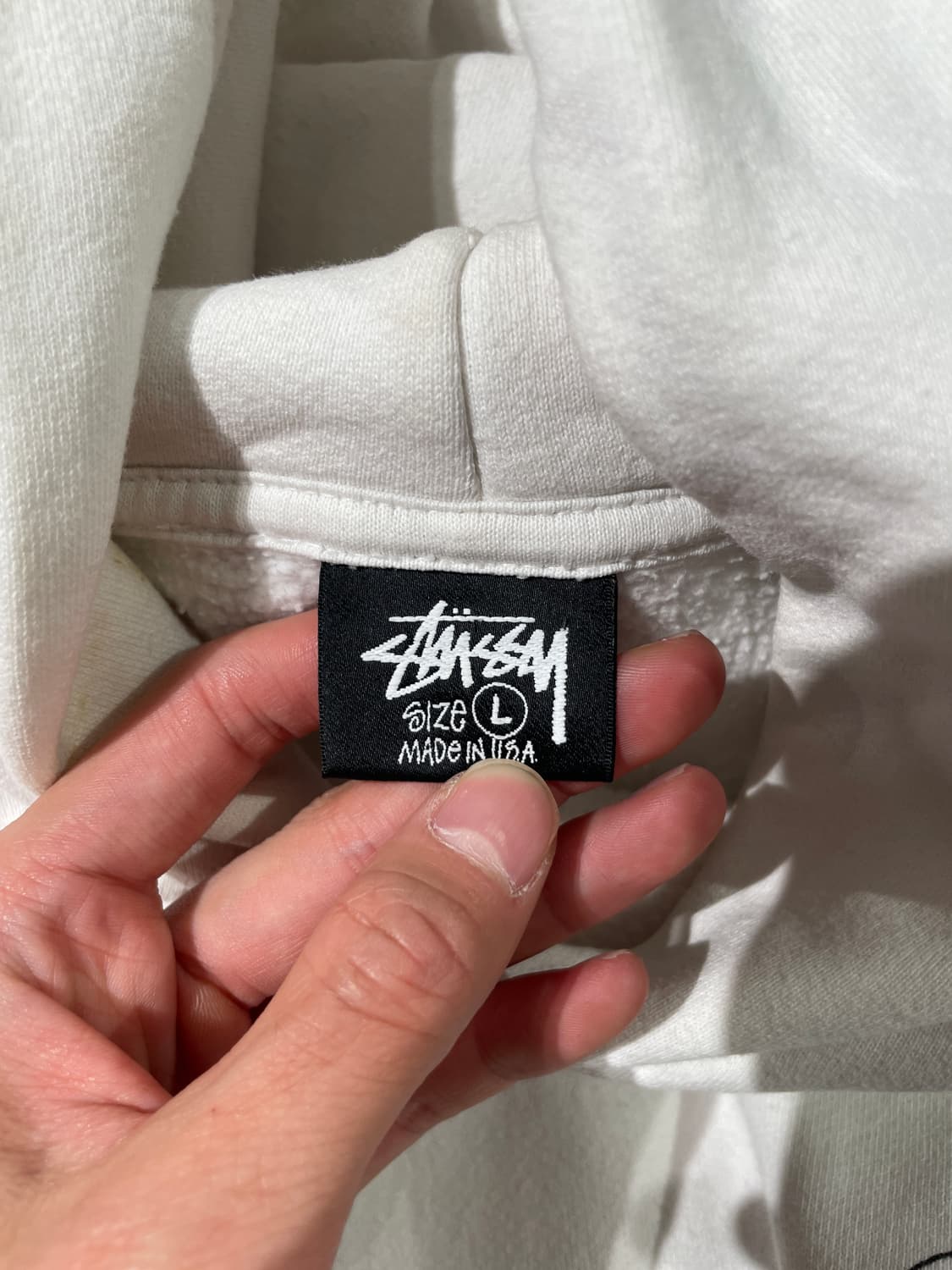 스투시 x 아워레가시 화이트 음양 피그먼트 다이드 후디 상품이미지7