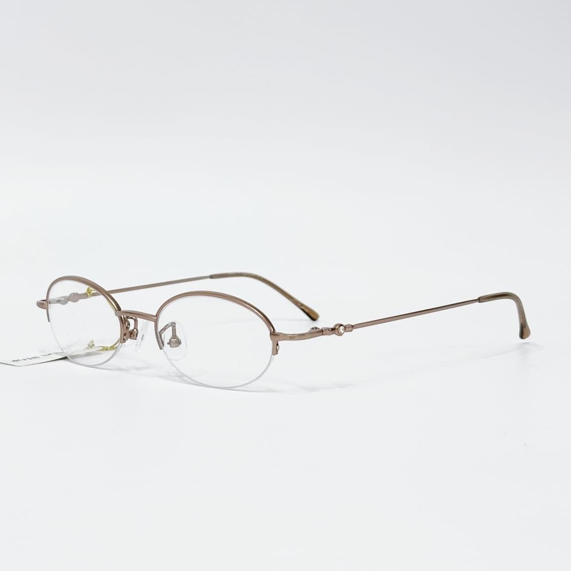 Nonstop 핑크베이지 큐빅 반무테 데드스탁 빈티지안경 상품이미지3