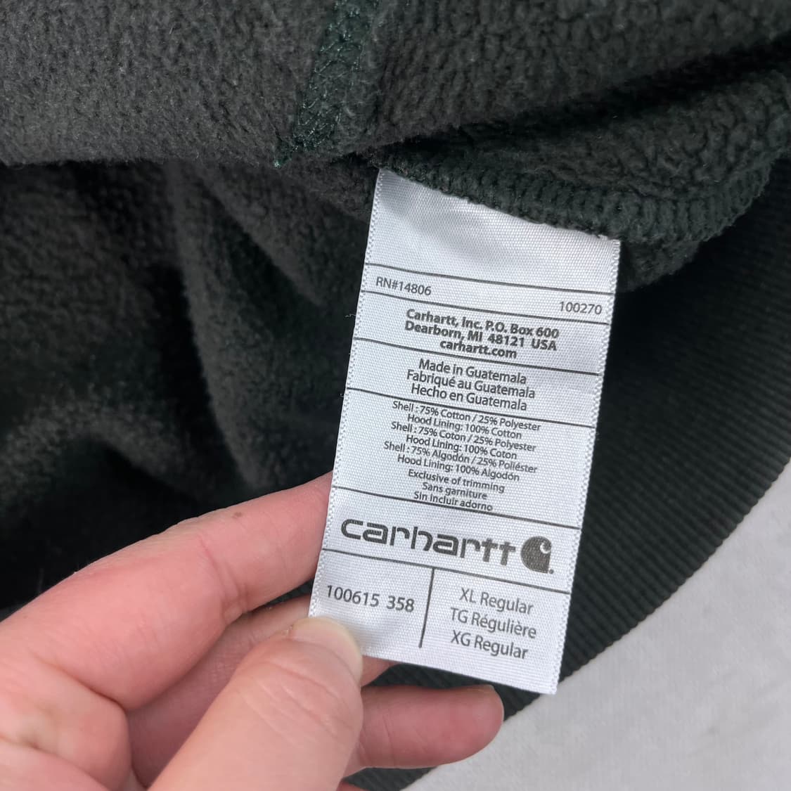 110 칼하트 WIP 카키그린 후드티 상품이미지5