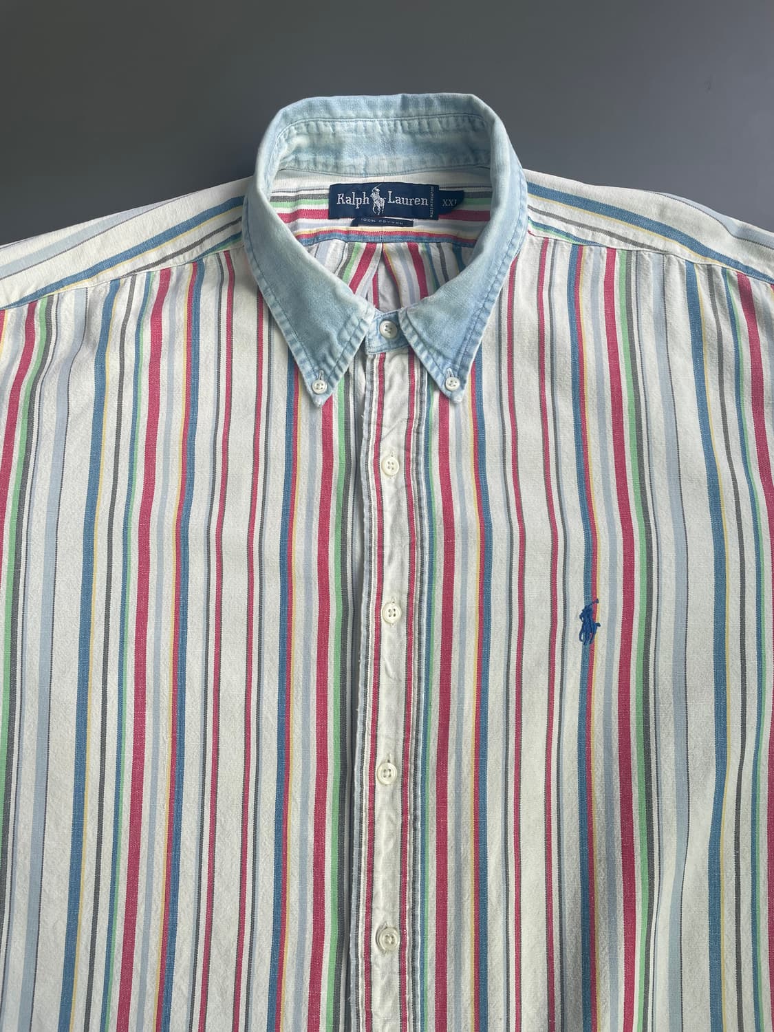 [XXL] 폴로 랄프로렌 데님 카라 멀티 스트라이프 셔츠 상품이미지3