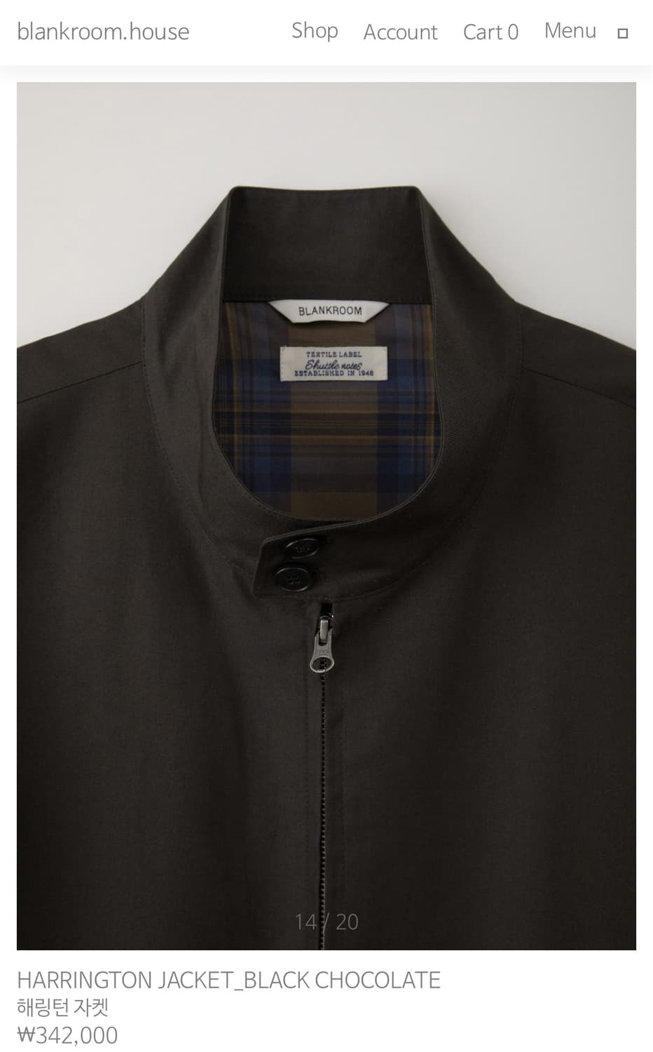 블랭크룸 해링턴 자켓 블랙 초콜릿 2사이즈 상품이미지4