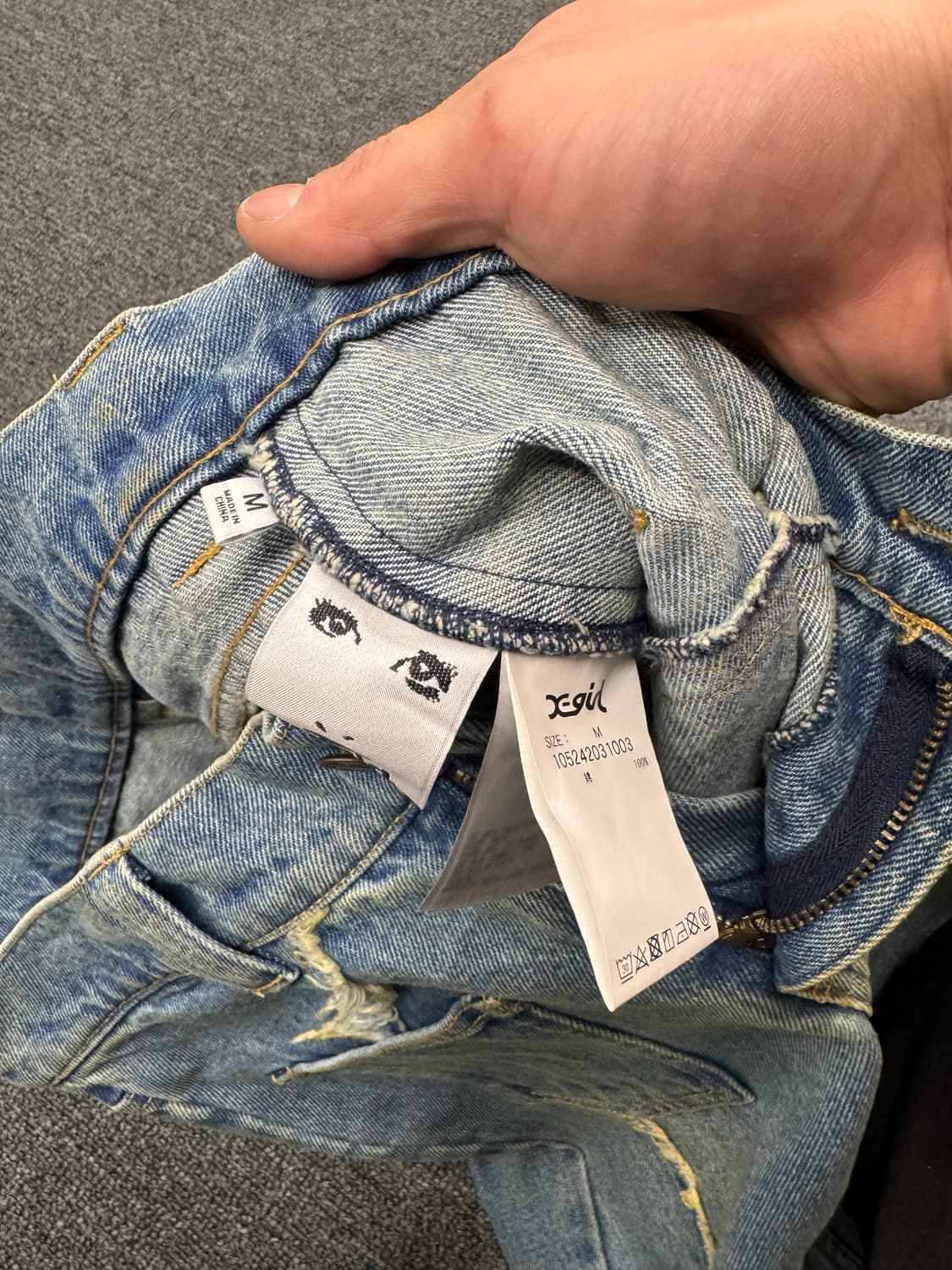 X-girl 빈티지 여성 별패치 부츠컷 연청 데님팬츠 상품이미지5