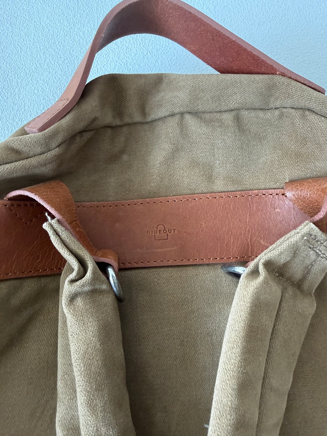 하이드아웃(HIDE OUT) 코튼&레더 백팩(이태리 레더) 상품이미지6