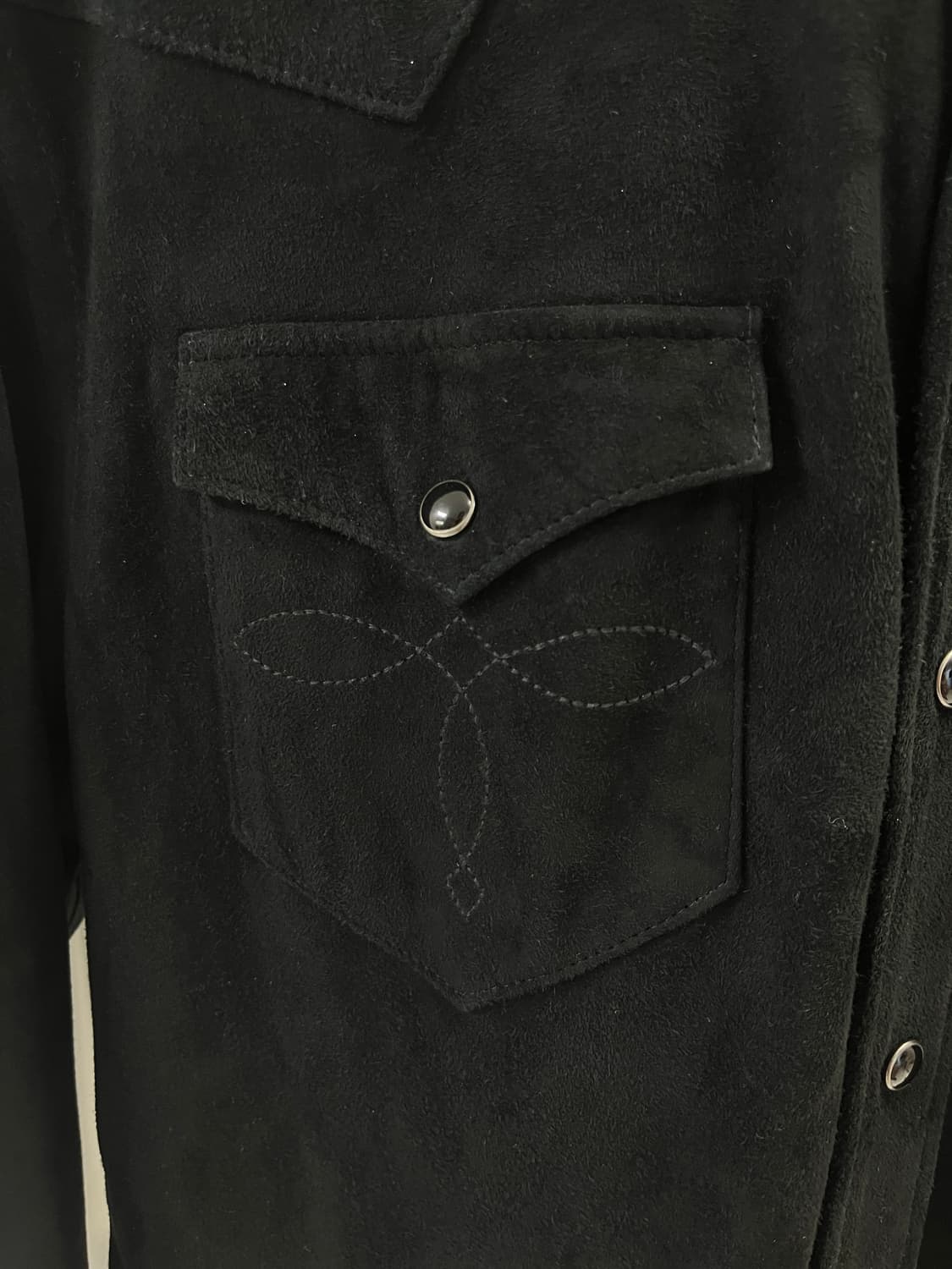 더블알엘 블랙 스웨이드 웨스턴 셔츠 (M) 상품이미지4