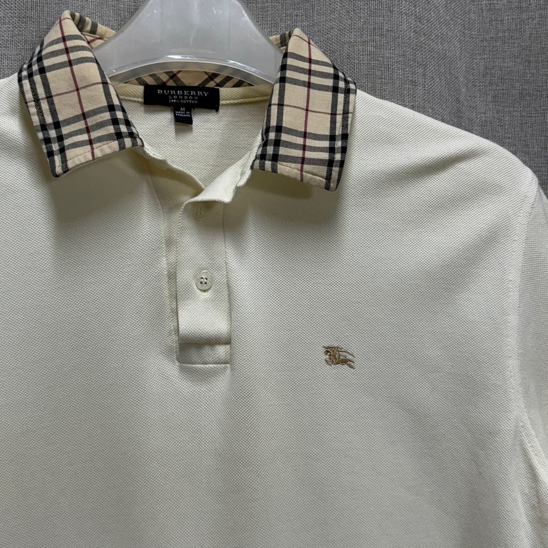 [해외M] 버버리 런던 아이보리 체크 카라 반팔 폴로티 상품이미지4