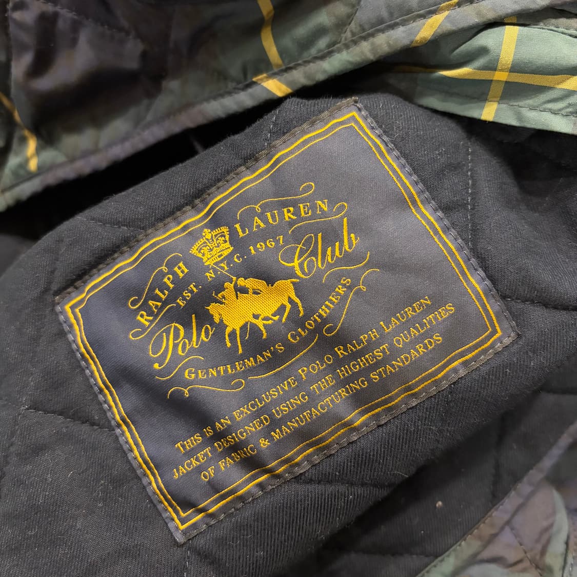 [L] 폴로 랄프로렌 블랙와치 체크 퀼팅 자켓 B496 상품이미지9