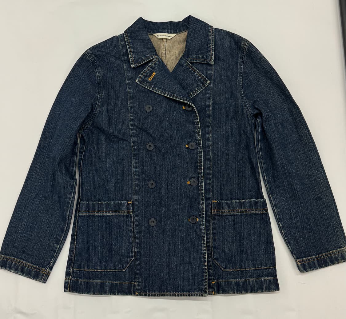Feel and Ease 일본 버튼 데님 자켓 워싱 중청 보헤미안 정장 상품이미지3