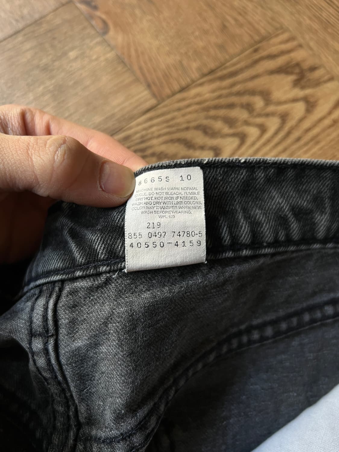 [34]90's 리바이스 오렌지탭 550 멕시코제 흑청 데님 팬츠 상품이미지4