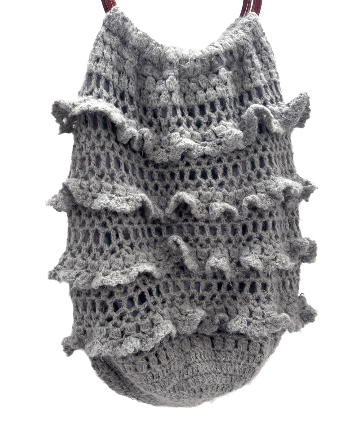 그레이 캉캉 프릴 니트 우디링 백 상품이미지2