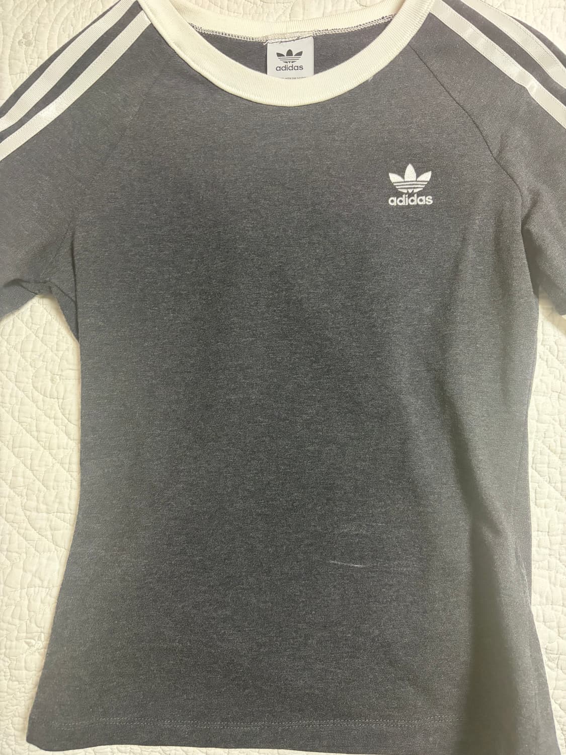 아디다스 슬림 레글런 티셔츠 블랙 멜란지 상품이미지2