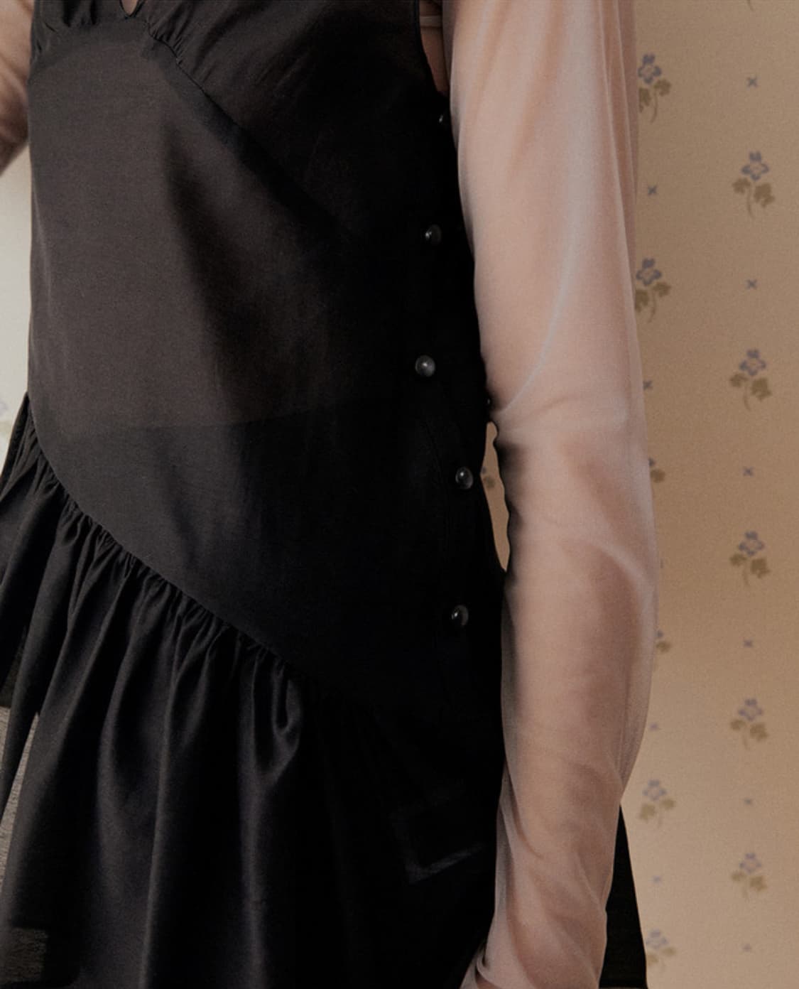 아다울 셔링 라인 레이어드 쉬폰 뷔스티에 상품이미지2