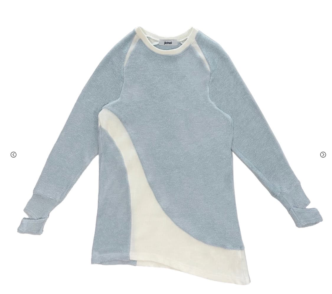 지초이 AW24 커브드 라글란 스웨터 다크 스카이 3 size 상품이미지1