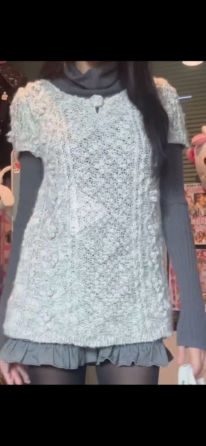 빈티지 모리걸 반팔 니트 상품이미지2