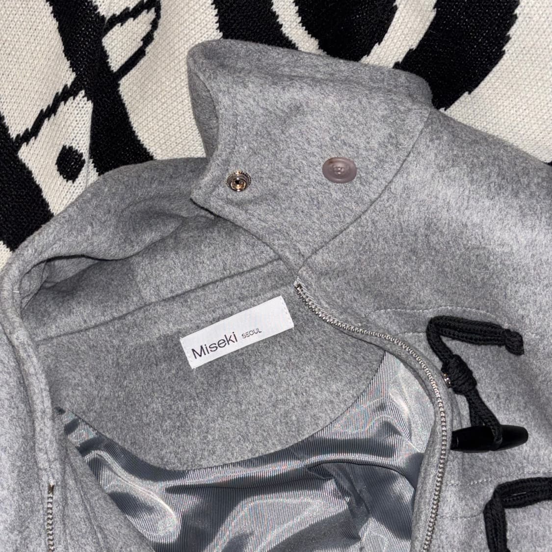 미세키서울 Duffle hoodie short coat GREY 상품이미지3