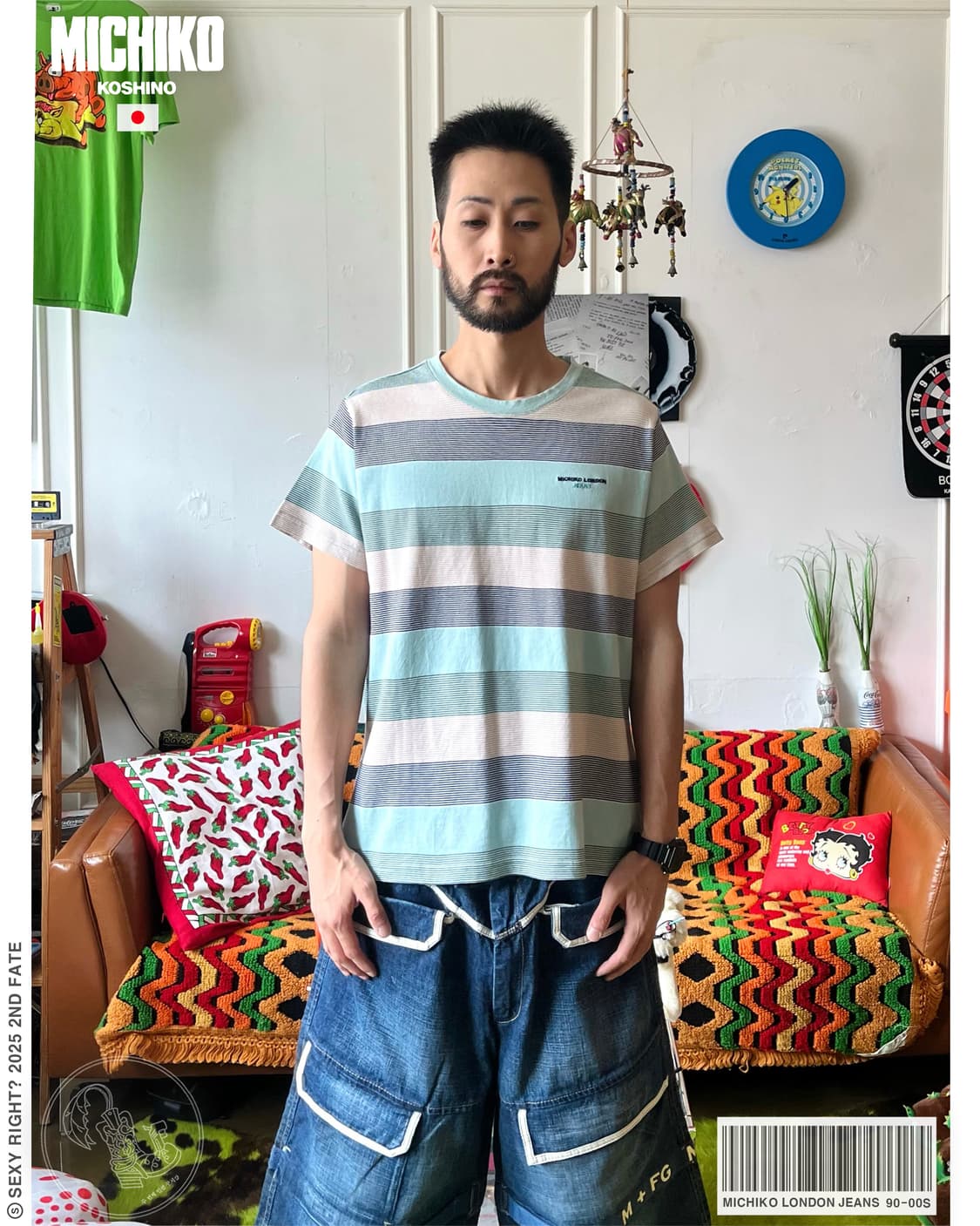 90-00s MICHIKO LONDON Stripe Border Tee 상품이미지1