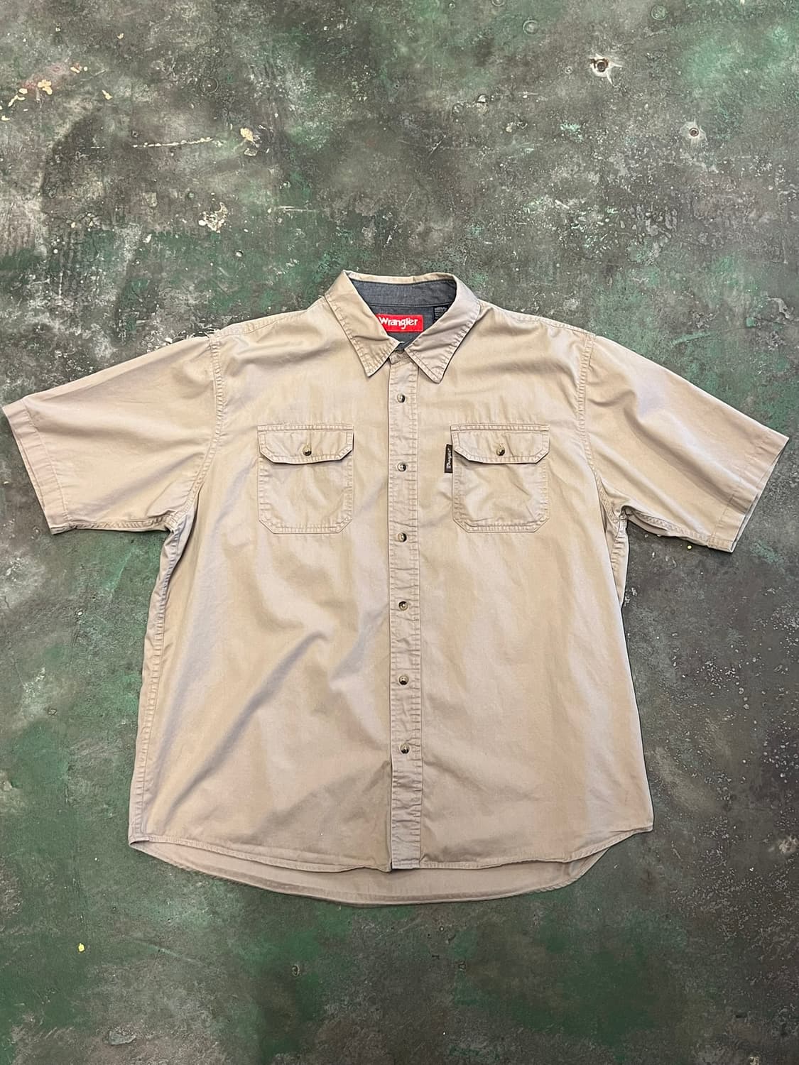 [XL] 랭글러 반팔 워크 셔츠 베이지 더블포켓 셔츠 Wrangler 상품이미지1