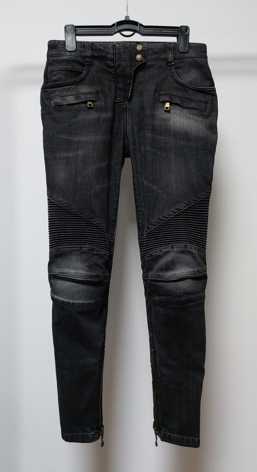 여성 바이커진 블랙 데님 팬츠(28) 상품이미지1
