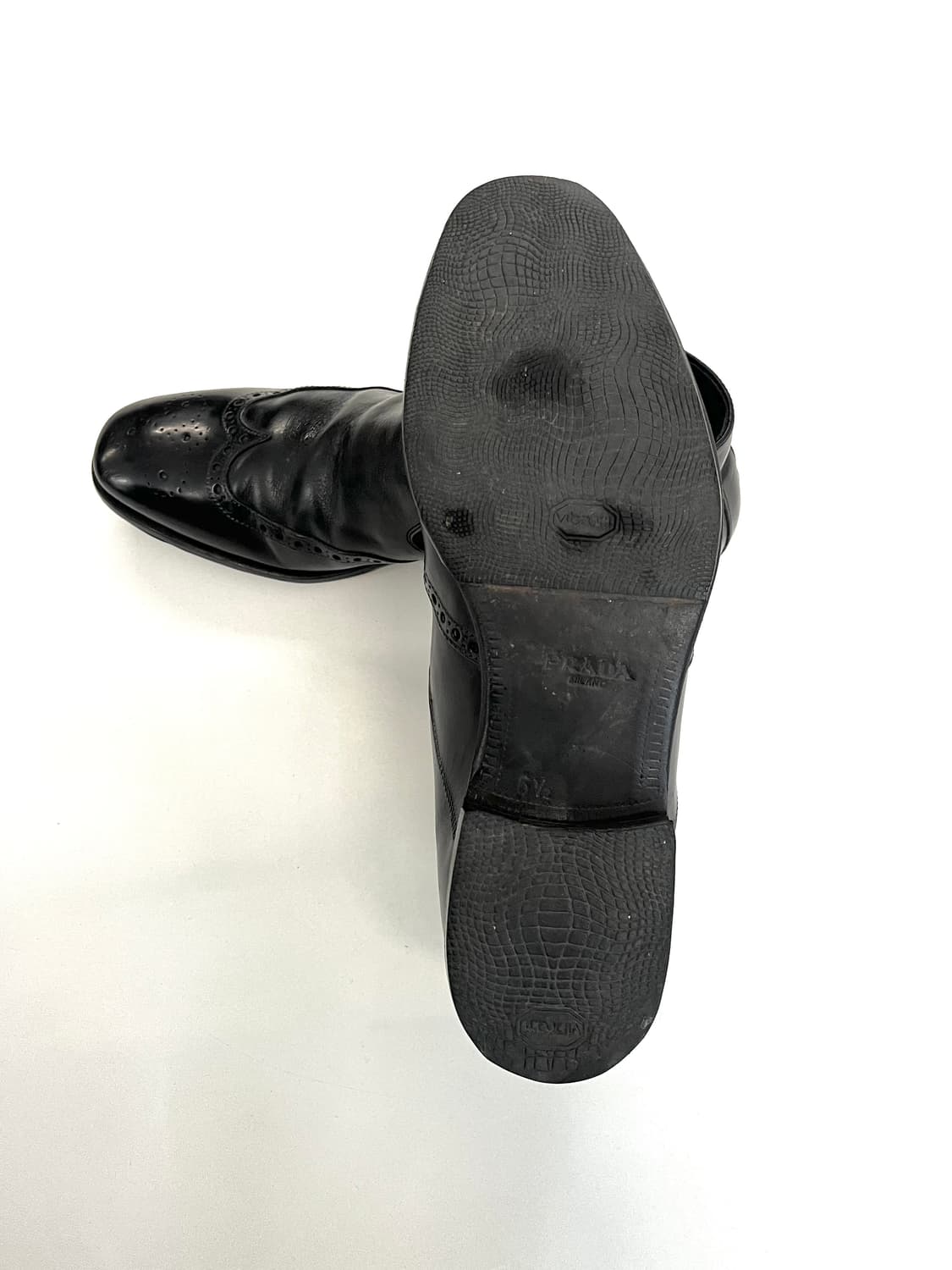 프라다 레더 윙팁 드레스 부츠 상품이미지6