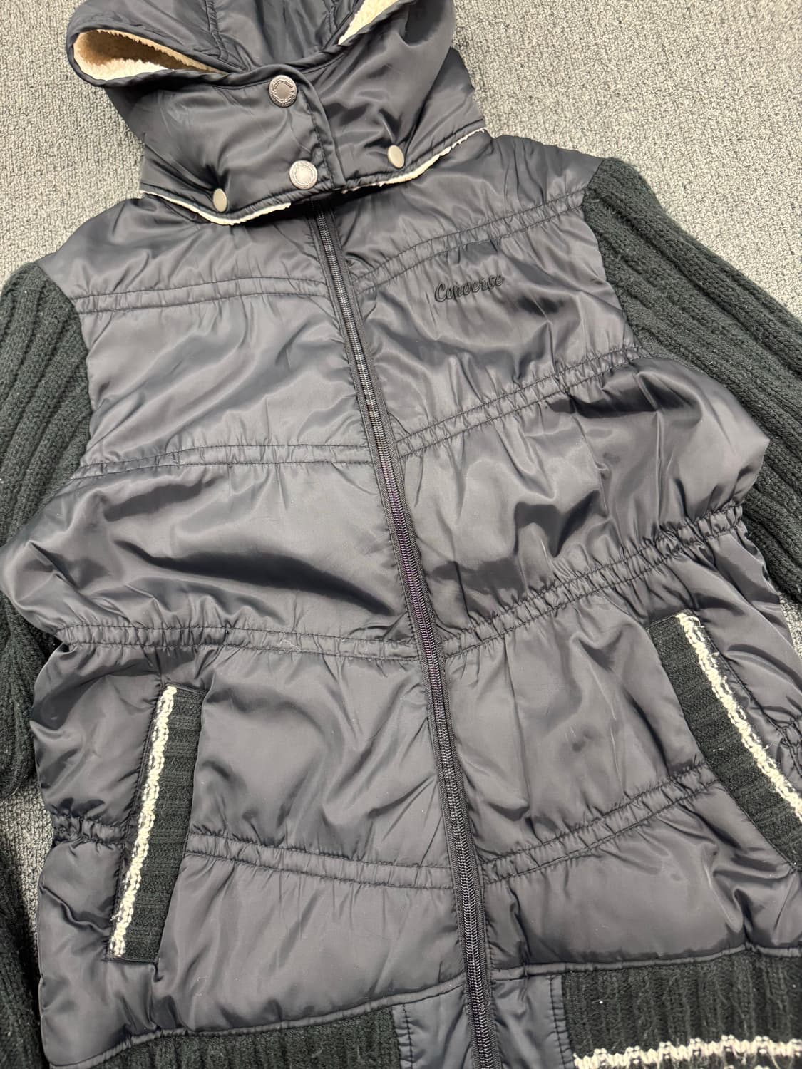 M)컨버스 빈티지 니트 패딩 자켓 상품이미지2