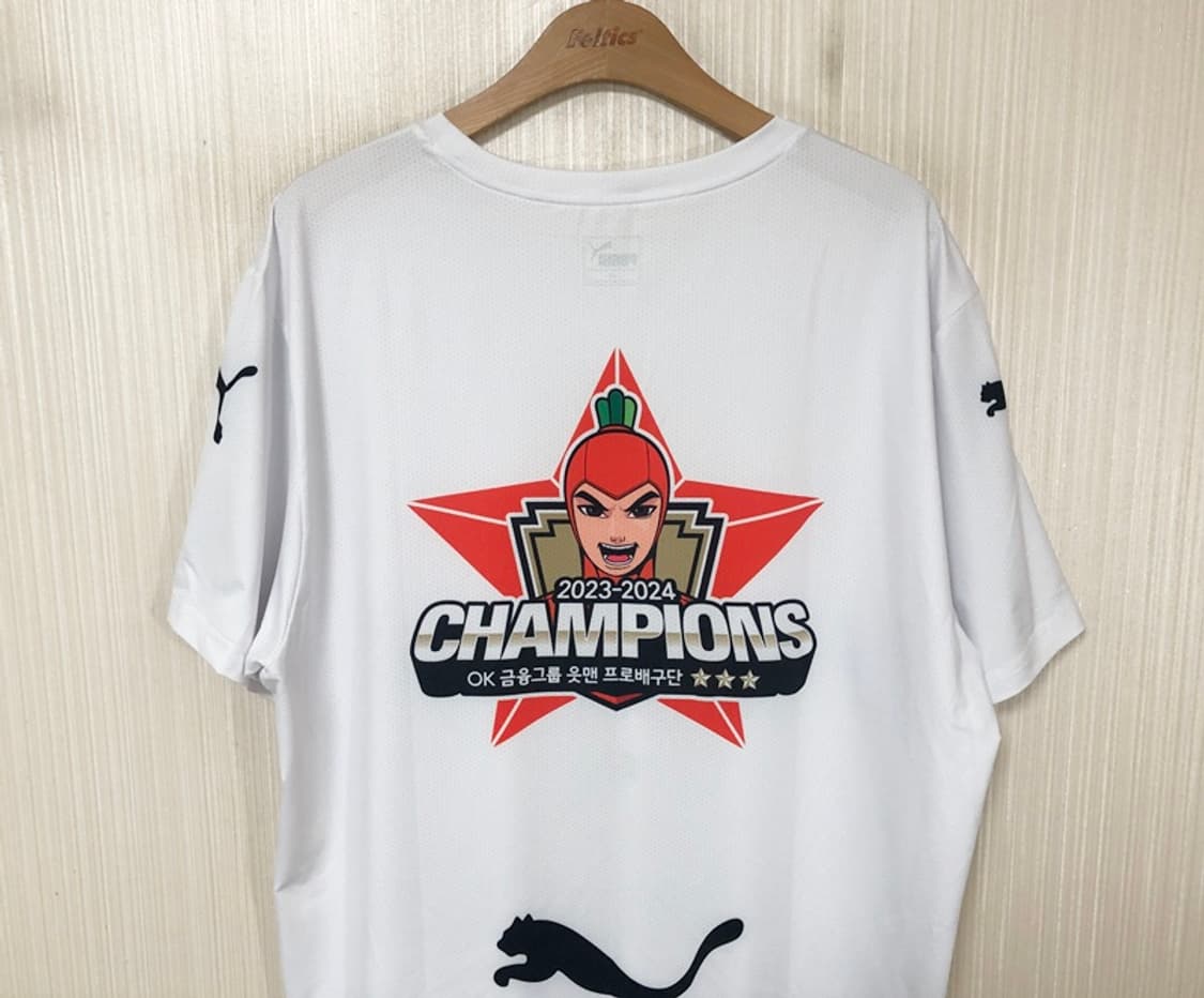 V-리그 푸마 OK금융그룹 읏맨프로배구단 23-24시즌 우승티셔츠 3XL 상품이미지8