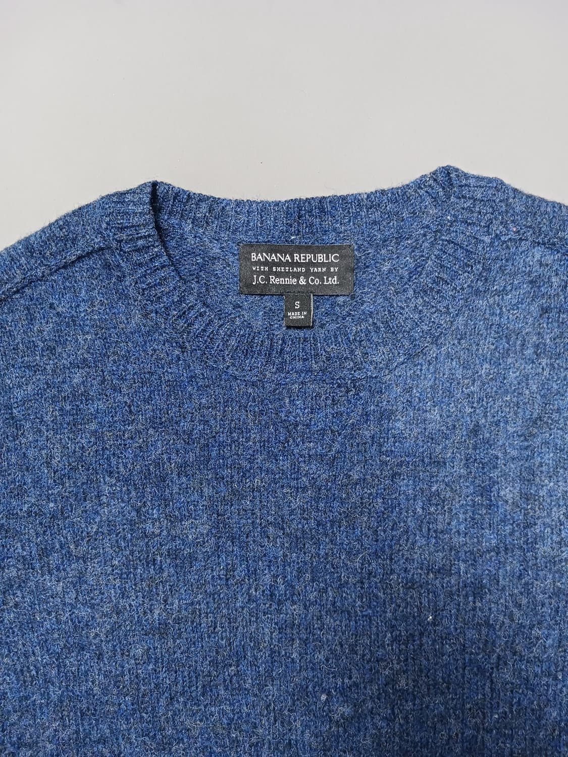 [S] 바나나리퍼블릭 울 100% 라운드넥 니트 스웨터 블루 상품이미지2