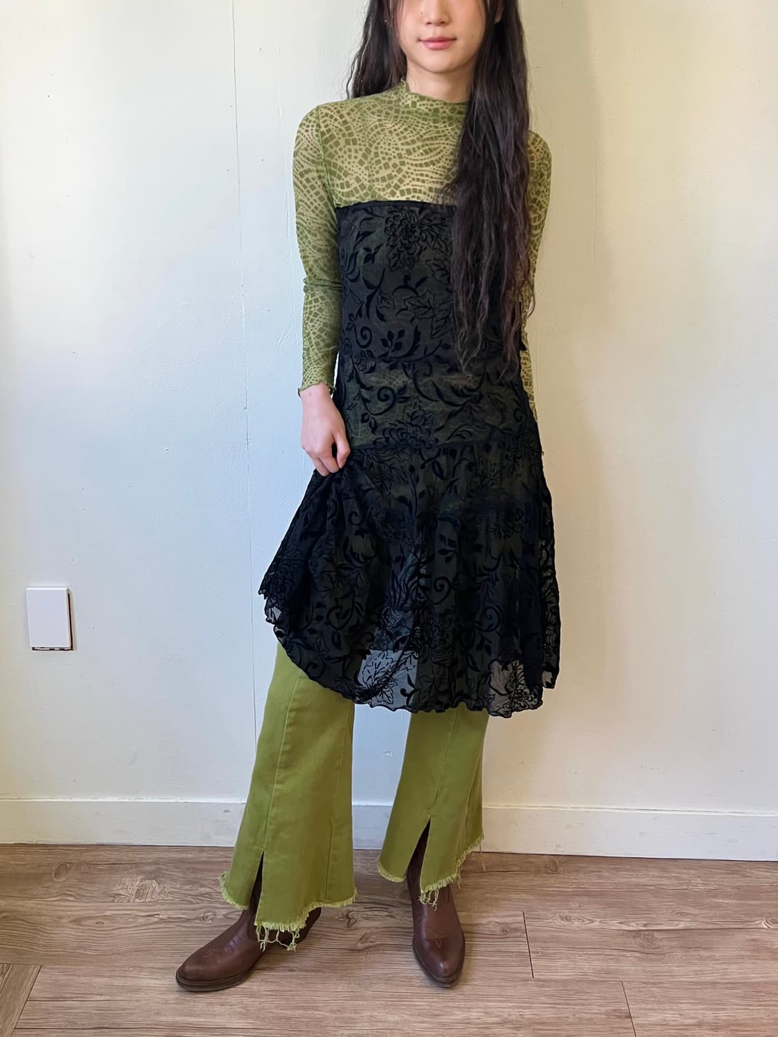 HIROKO KOSHINO 레이어드 원피스 상품이미지5