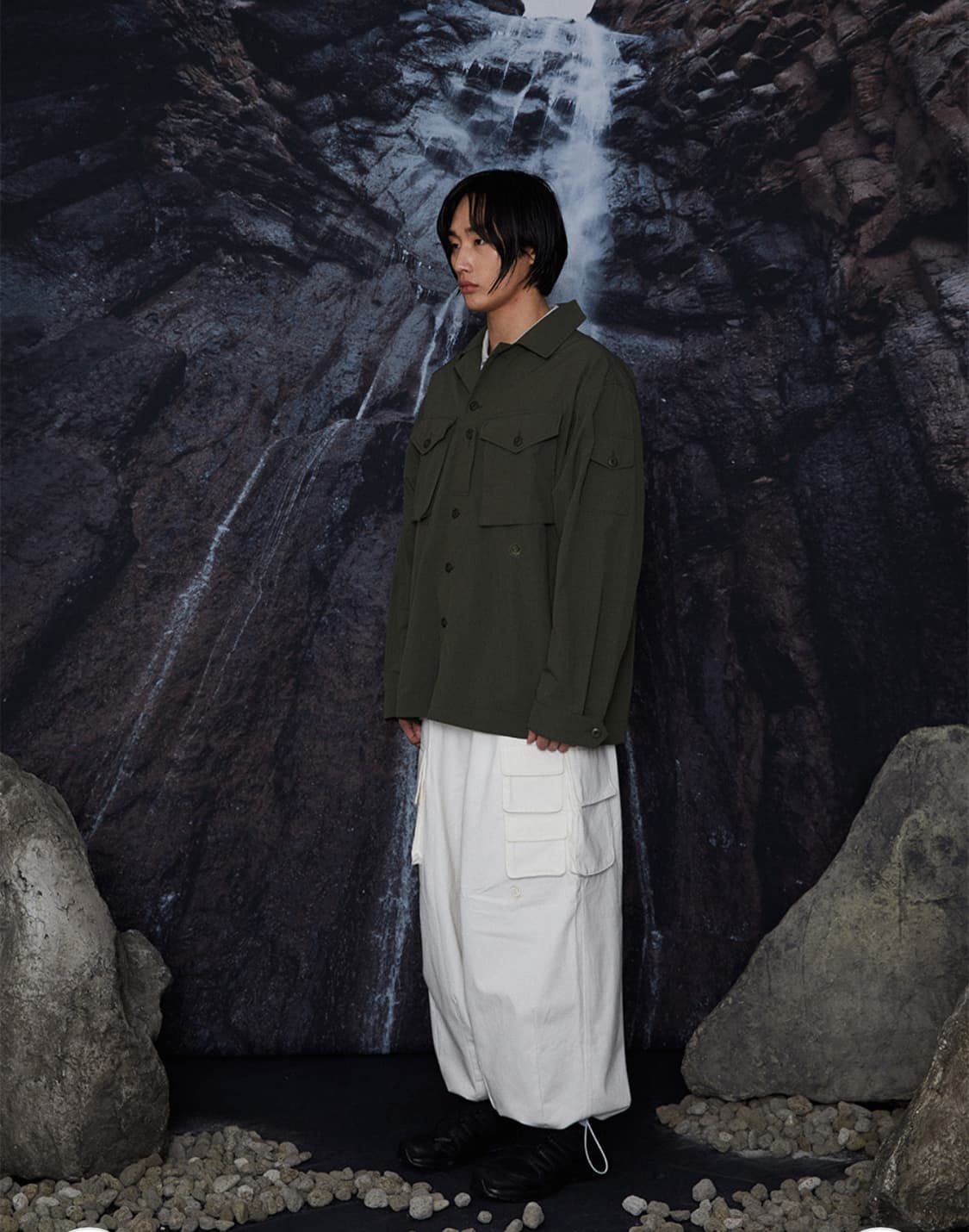 L] 트레블 셔츠 카키 상품이미지1