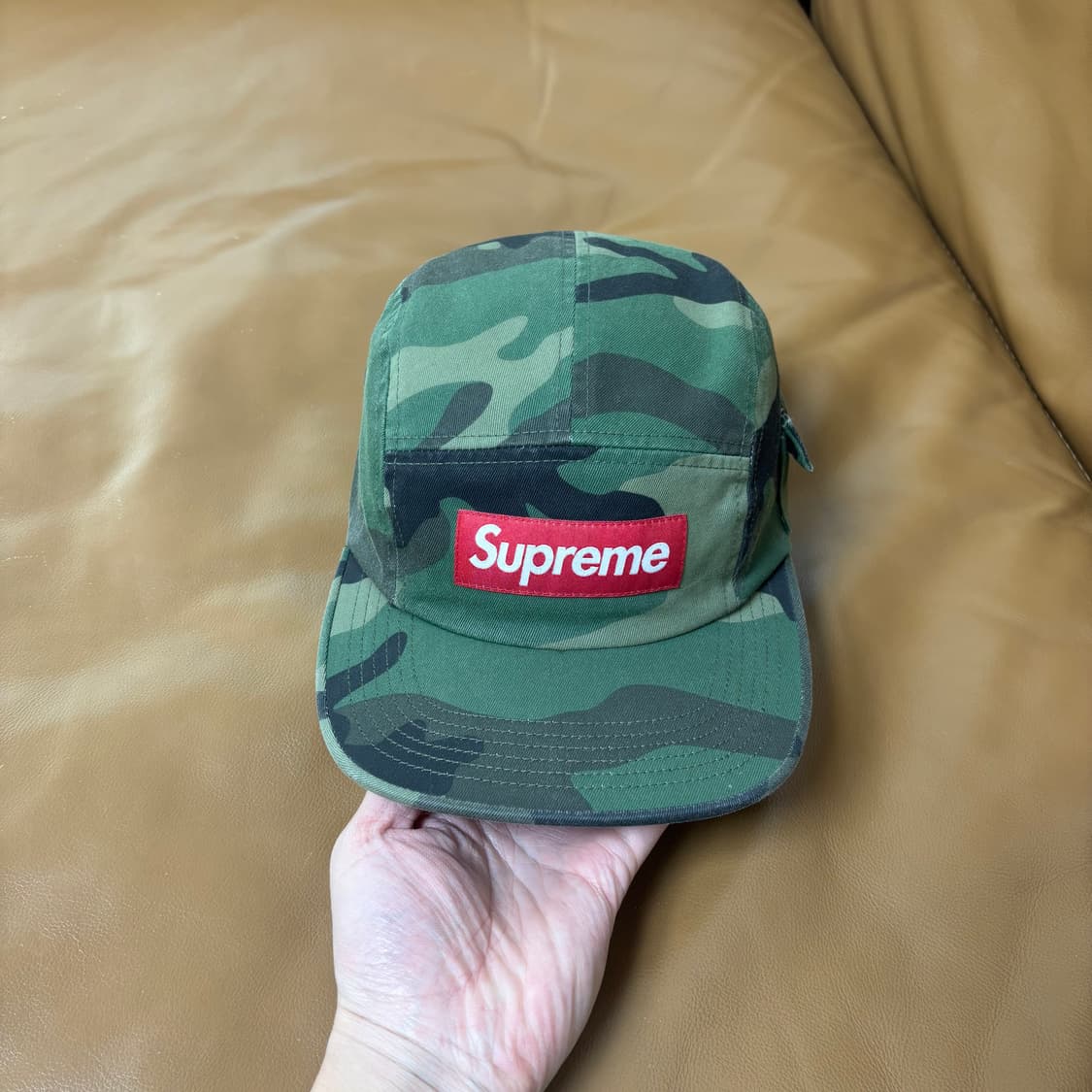 슈프림 캠프캡 모자 박스로고 밀리터리 카고 우드랜드 카모 상품이미지2