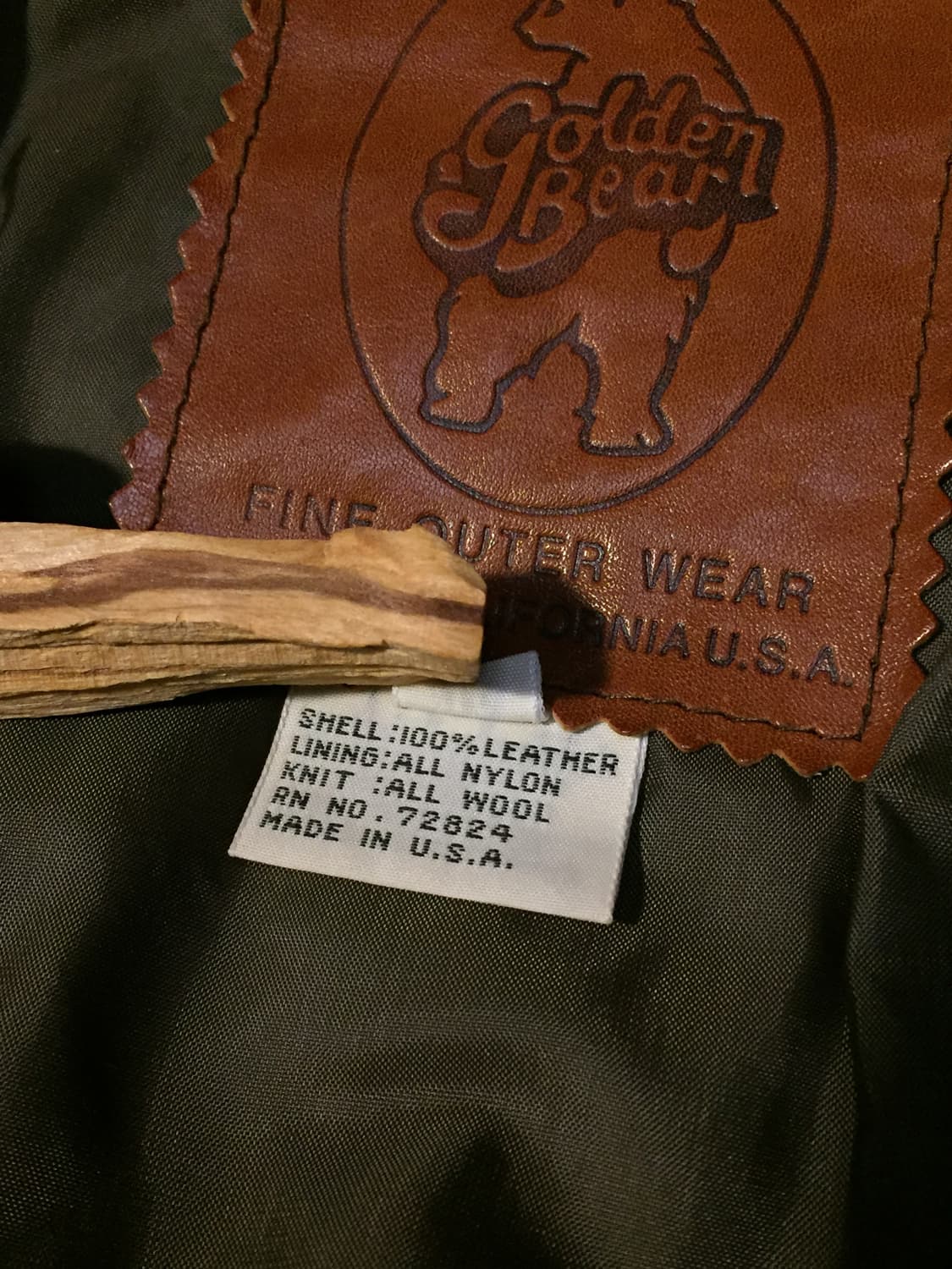 90‘s 골든베어 고트스킨 a-2 레더자켓 상품이미지7