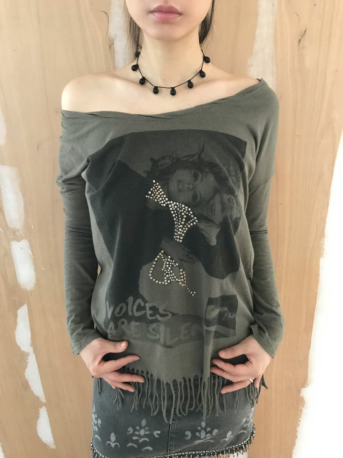 vintage tassel print top 상품이미지3