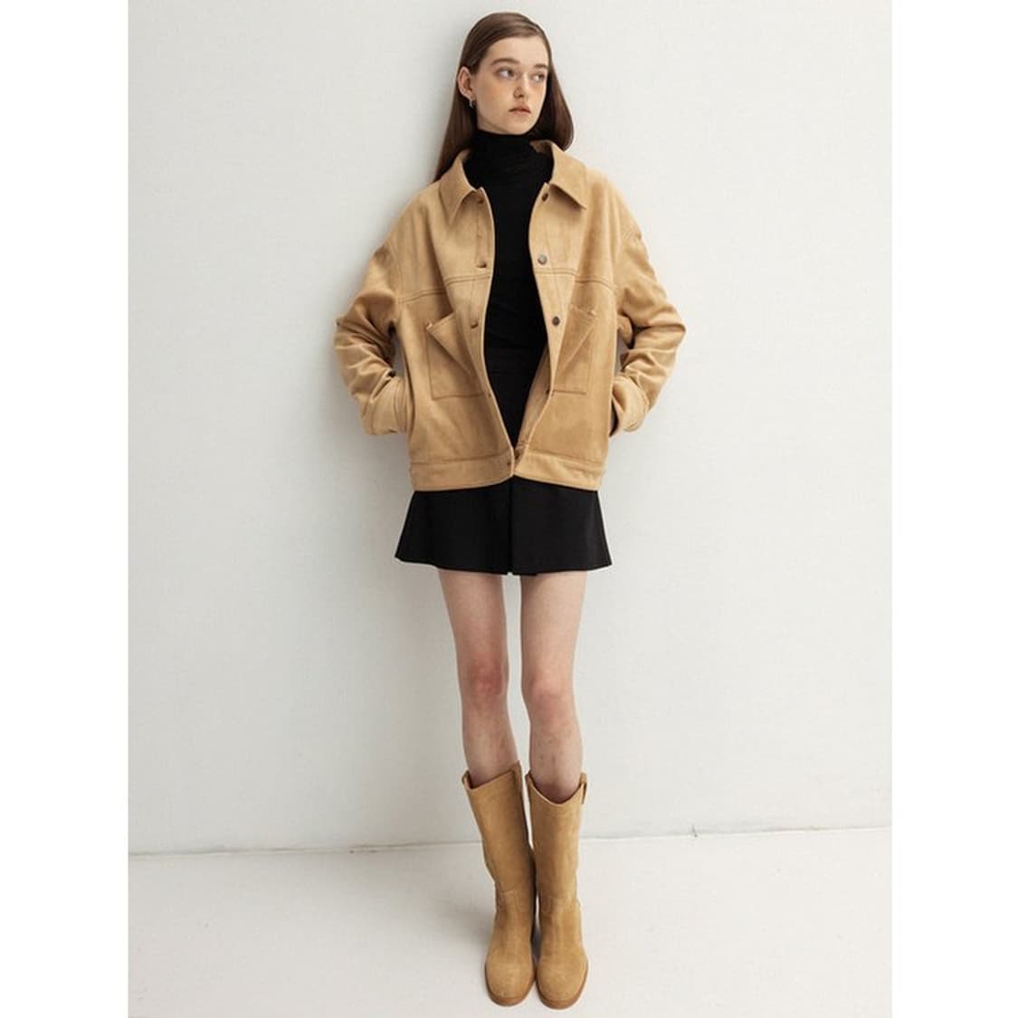 Le 르 스웨이드 트러커 오버핏 싱글 자켓 블레이저 F 상품이미지2