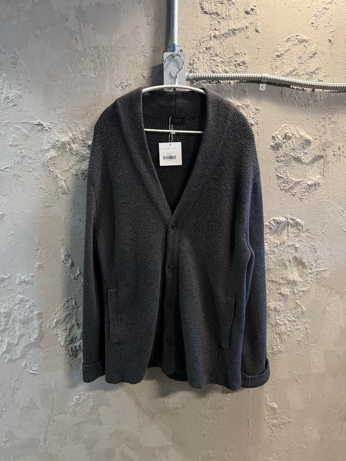 타임 TIME 울 캐시미어 니트 가디건 차콜그레이 M 상품이미지1