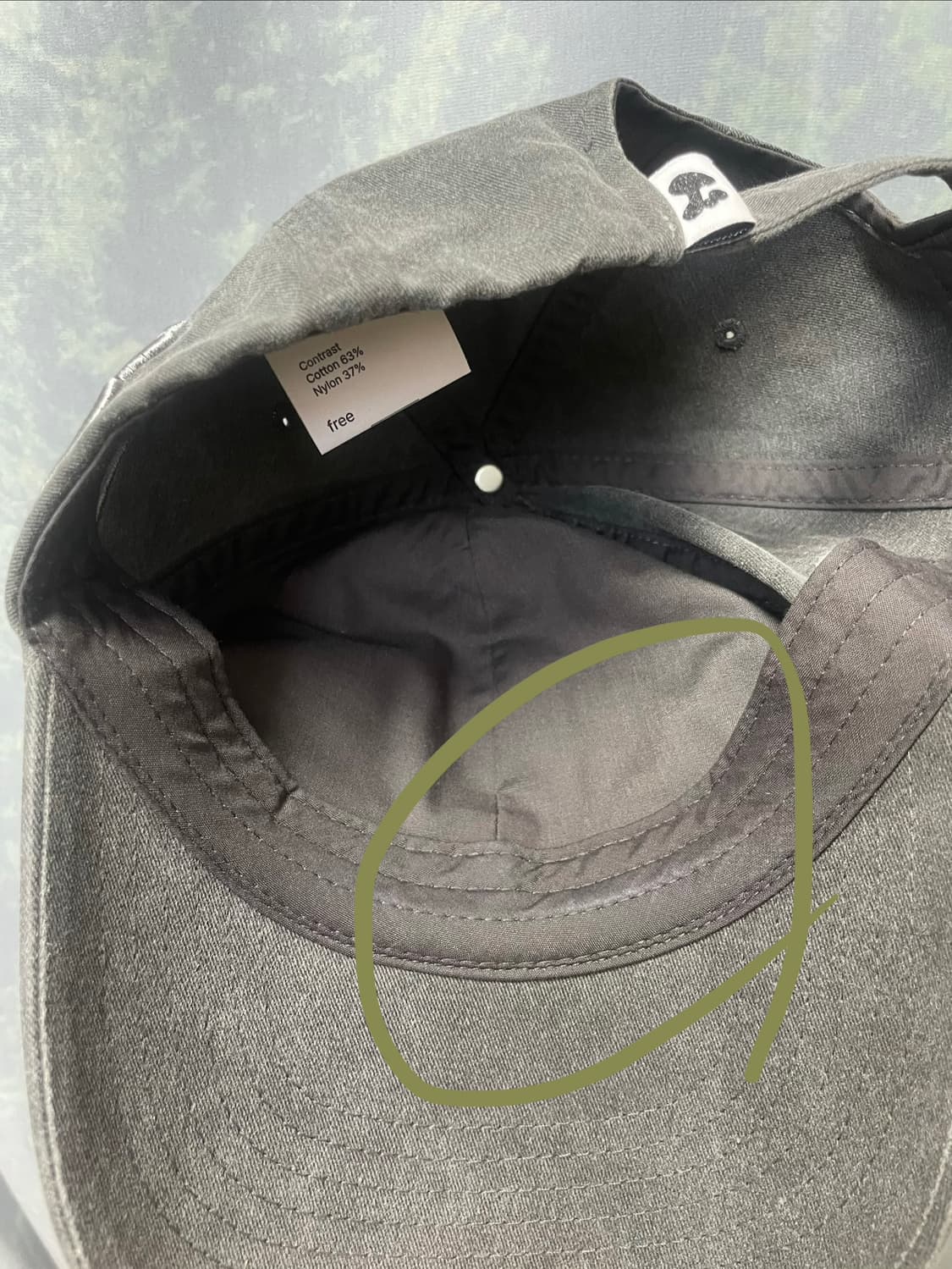 허그유어스킨 모자 볼캡 차콜 상품이미지6