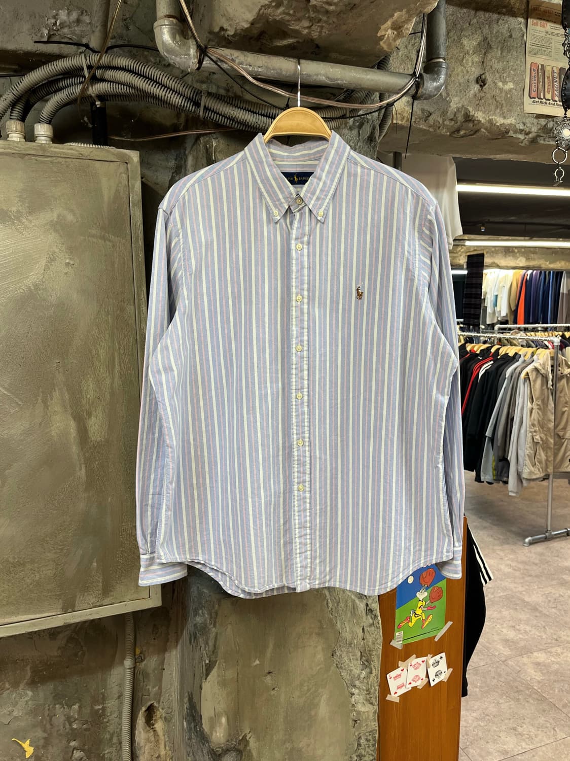 폴로 랄프로렌 스트라이프 셔츠 스카이블루 XL #csz2273  상품이미지1