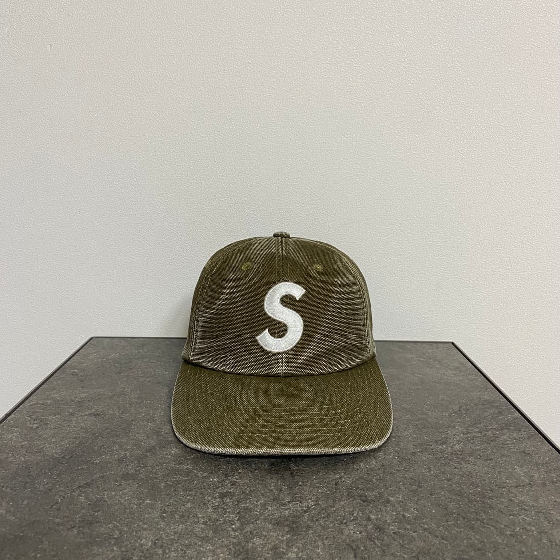 (OS) 슈프림 S로고 볼캡 모자 워시드 올리브 상품이미지1