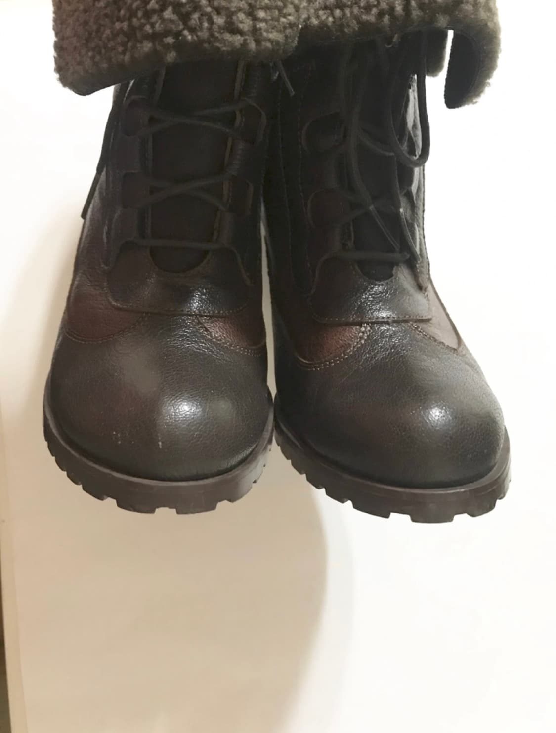 무크ㅡ천연가죽+천연 양털 앵클 부츠 235/상태최상 상품이미지3