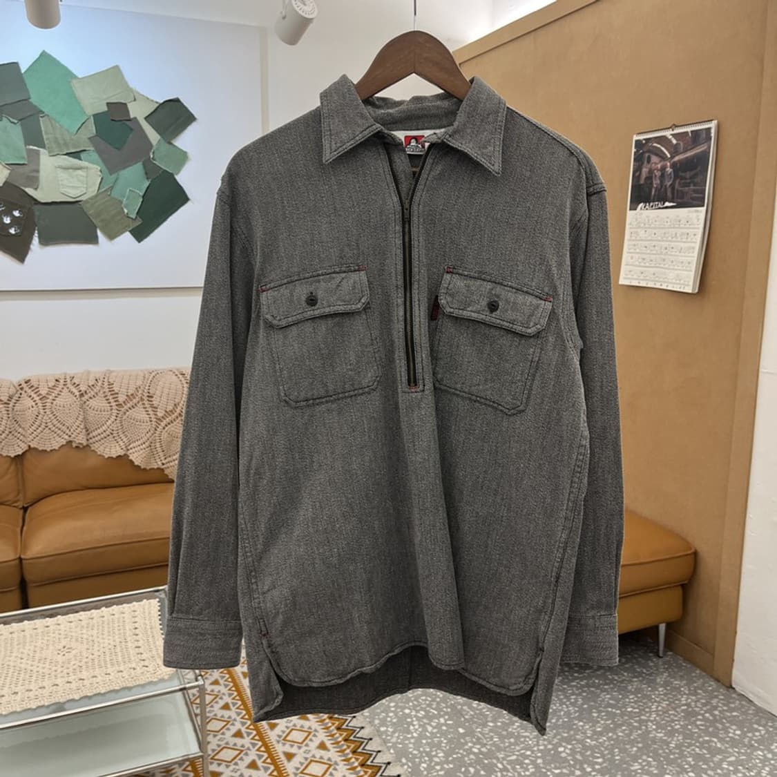 벤 데이비스 테크웨어 레트로 트러커 반집업 워크 셔츠 M C10756 상품이미지3