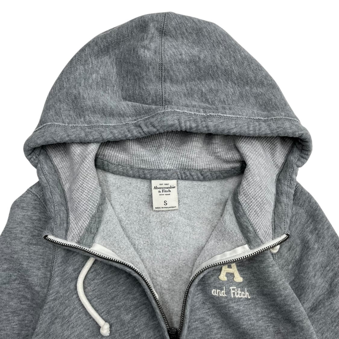 아베크롬비 센터로고 그레이 후드 반집업 S 상품이미지6