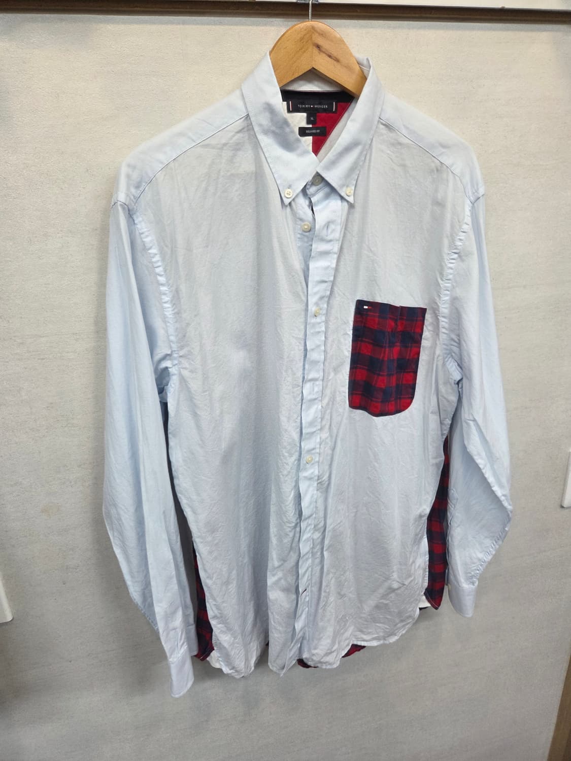 타미힐피거 체크패치 셔츠 긴팔 xl 릴렉스드핏  상품이미지5