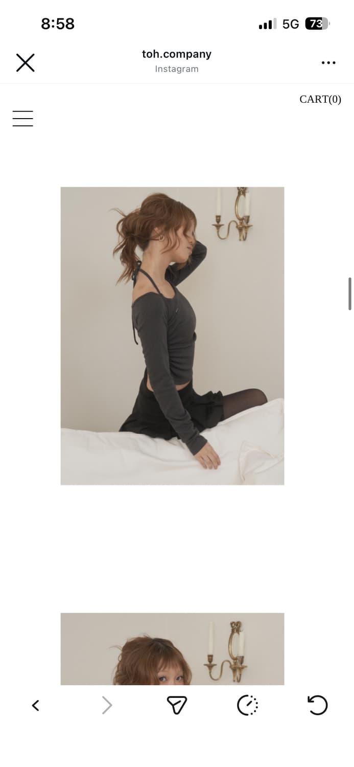 티오에이치 toh 로잘린 탑 차콜 새거 팝니다 상품이미지4