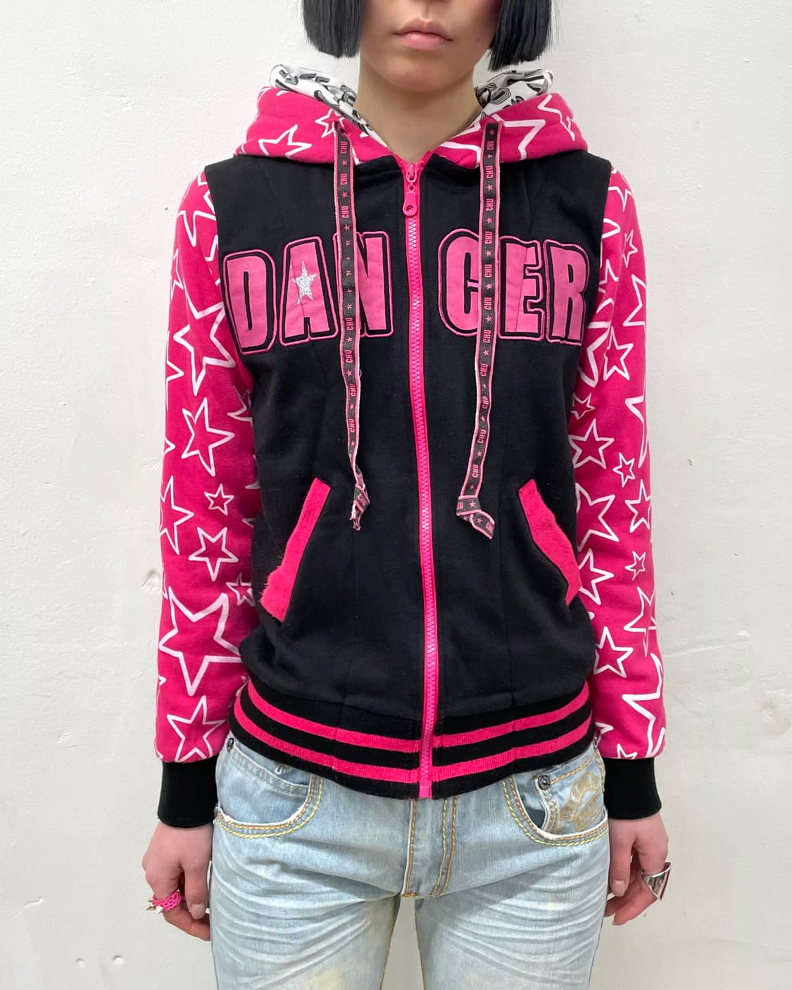 Dancer Pink Star Layered Star Hooded Zip 상품이미지1