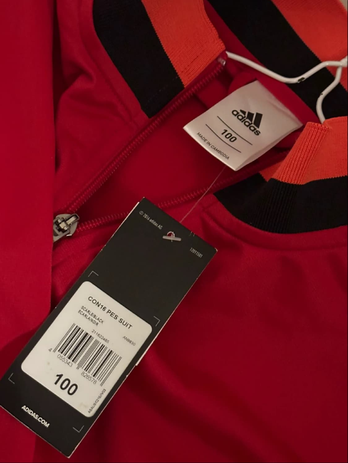 빈티지 아디다스 레드 트랙탑 집업 상품이미지1