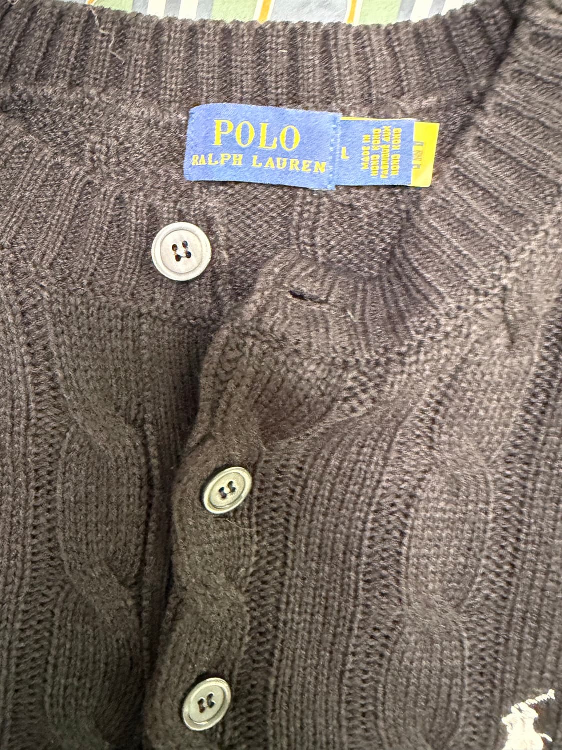 폴로 랄프 로렌 맨 니트 코튼 쇼트 슬리브 스웨터 블랙 상품이미지3