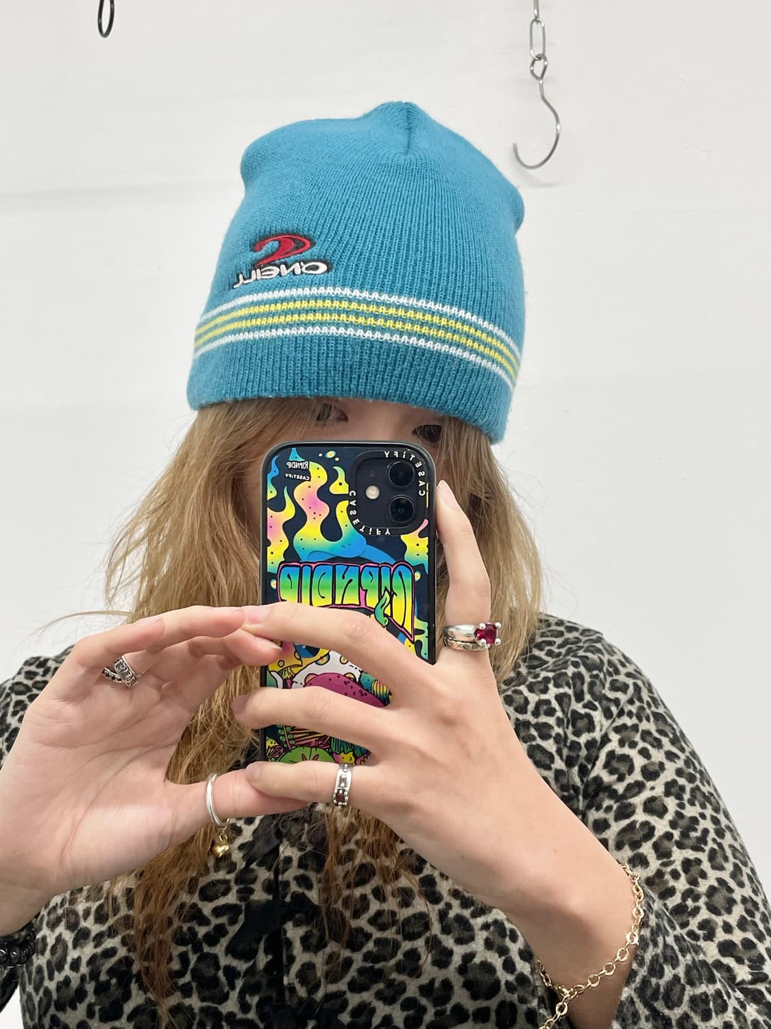 JPN 블루 로고 라인 비니 상품이미지3