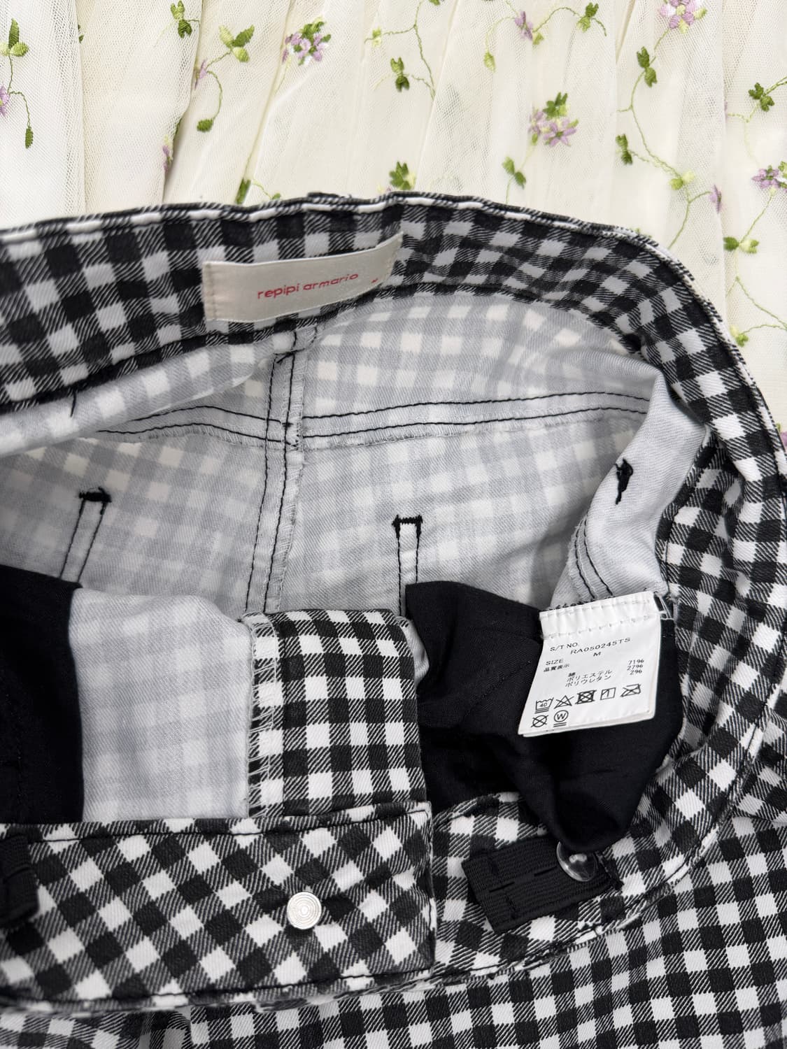 일본빈티지 체크 리본 카프리팬츠 상품이미지10