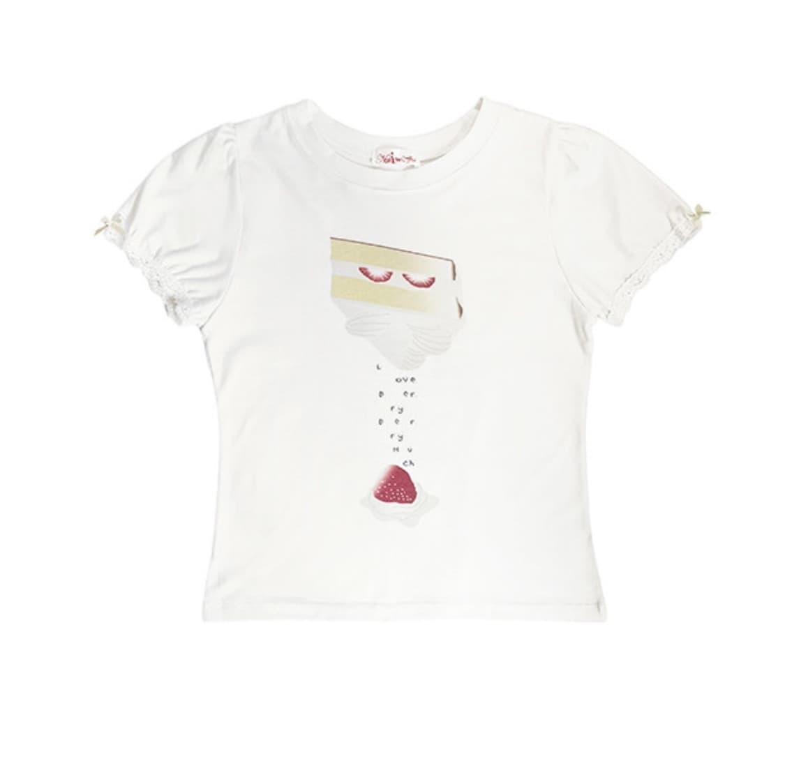 노피셜노피스 상의 SWEET LACE PRINTED CAKE TOP 상품이미지1