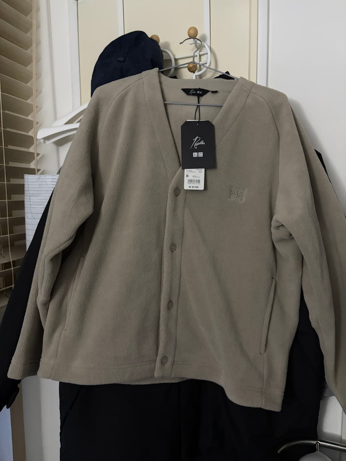 유니클로 니들스 베이지 후리스 가디건/팬츠 셋업 상품이미지1