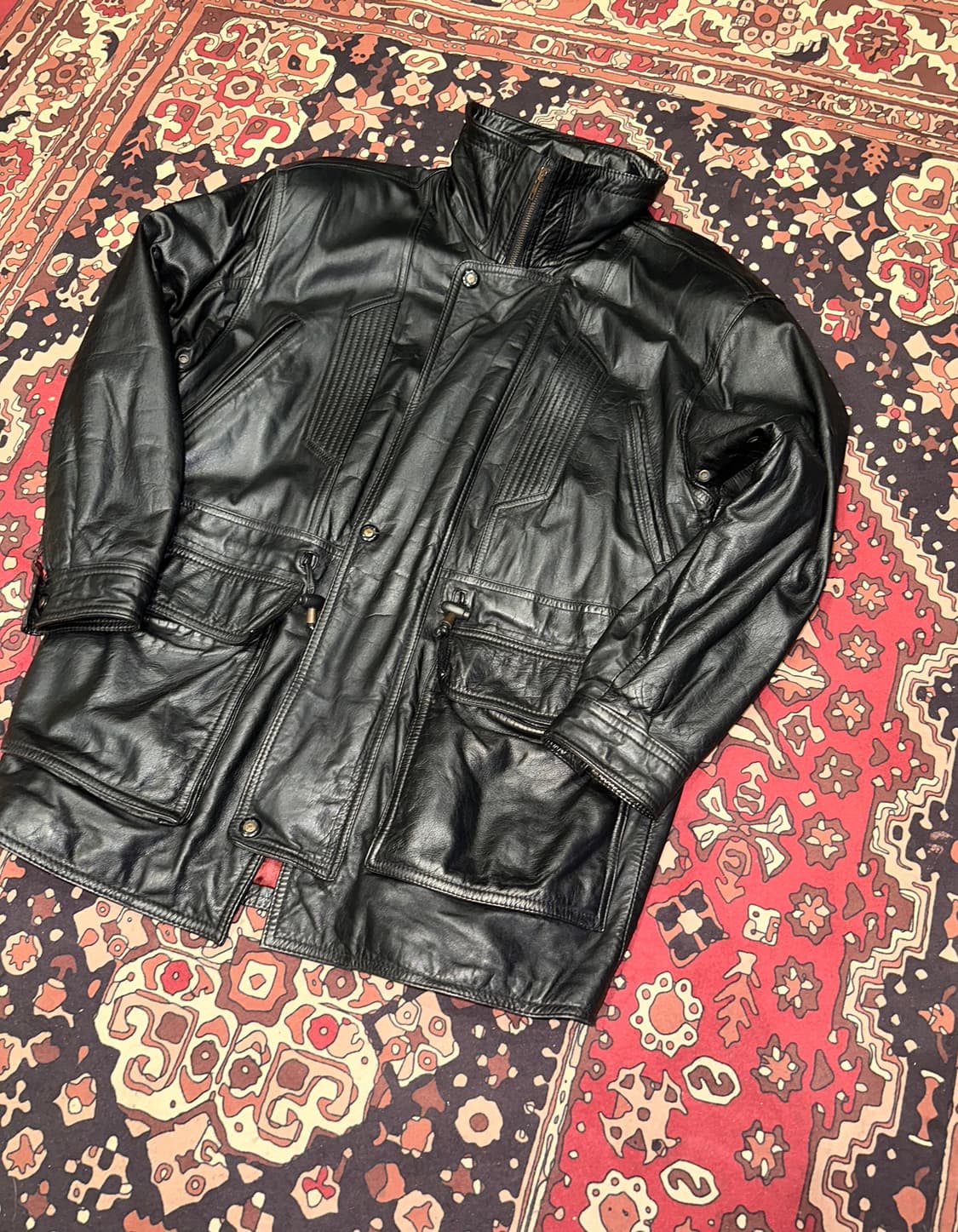 ( XL-2XL ) 가죽코트 가죽카코트 가죽하프 빈티지가죽 양가죽자켓 상품이미지5